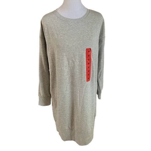NWT Ellen Tracy Gray Long Sleeve Tunic Sweatshirt Dress Medium Women's - Picture 1 of 5
